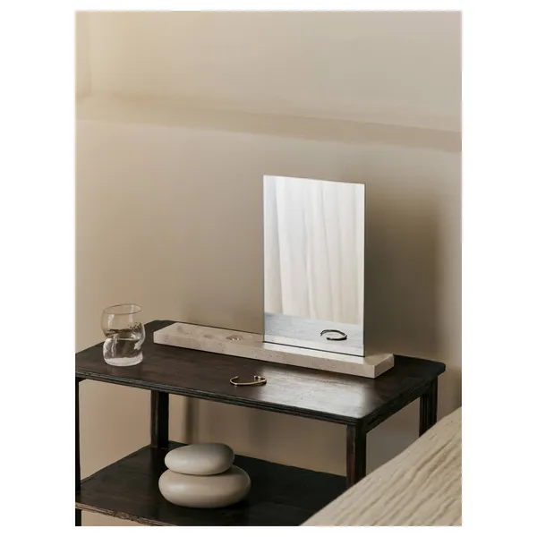 Caseta Table Mirror Travertine