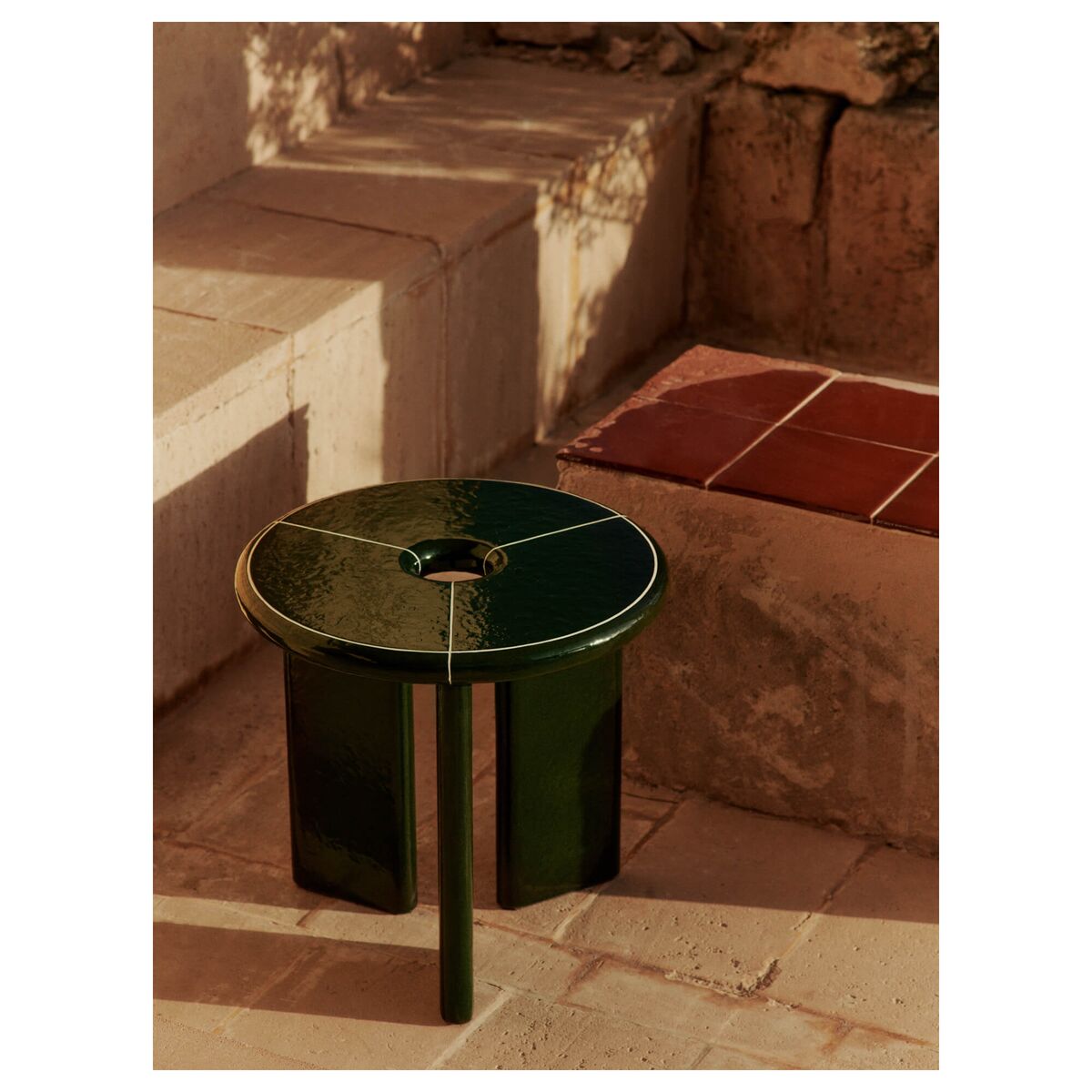 x Utzon Can Lis Deya Tavolino Ø47 Verde Scuro