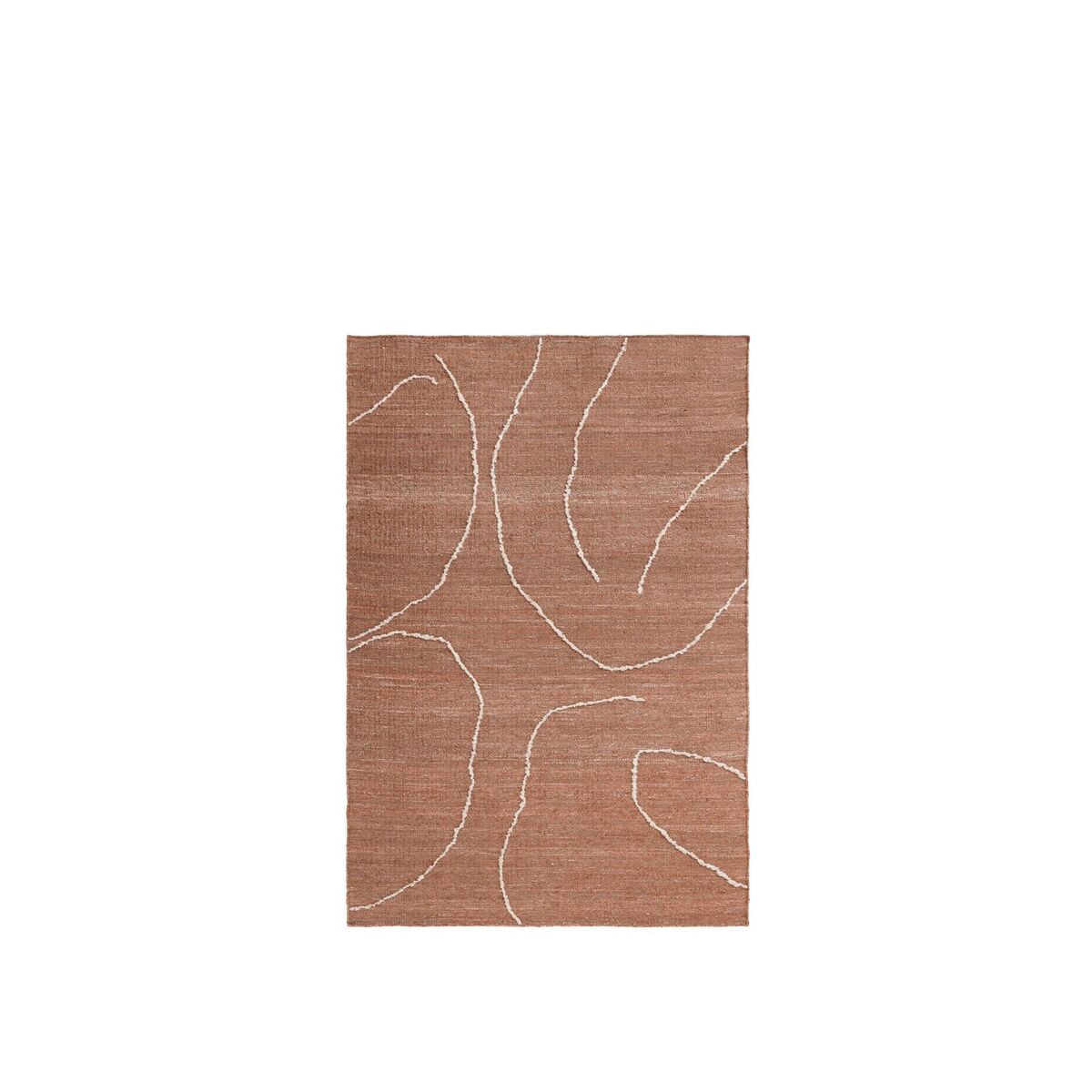 Gesso Teppich 140x200 Terrakotta/ Gebrochenes Weiß