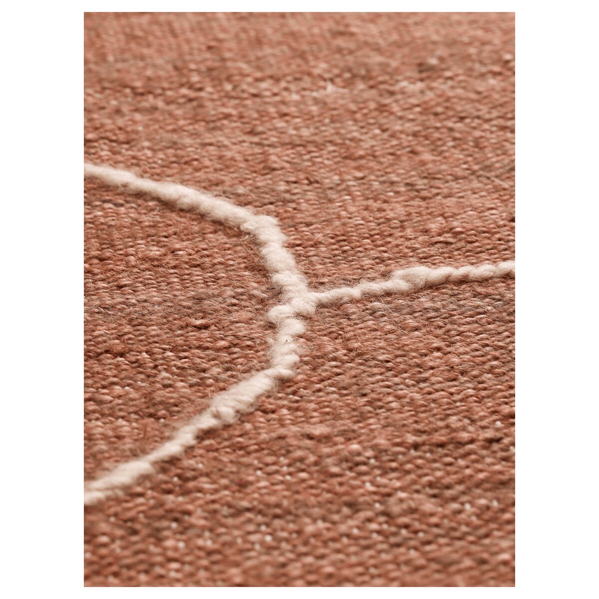Gesso Teppich 140x200 Terrakotta/ Gebrochenes Weiß