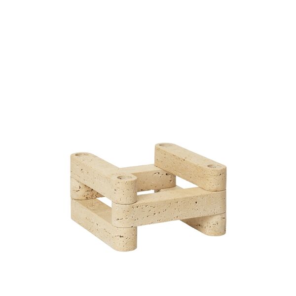 Juego de Candelabros Modulares Newel de Travertino de x Utzon Can Lis