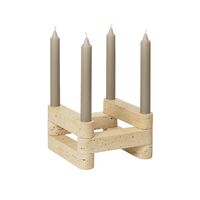 x Utzon Can Lis Newel Modulaire Kaarsenstandaard Set Travertijn