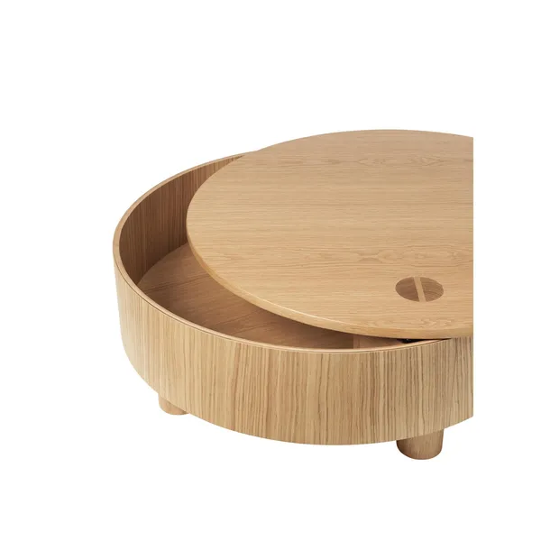 Olles Coffee Table With Storage Ø80 Natural Oak