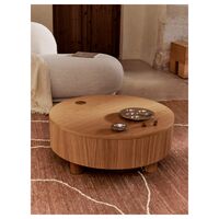 Olles Coffee Table With Storage Ø80 Natural Oak