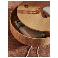 Olles Coffee Table With Storage Ø80 Natural Oak
