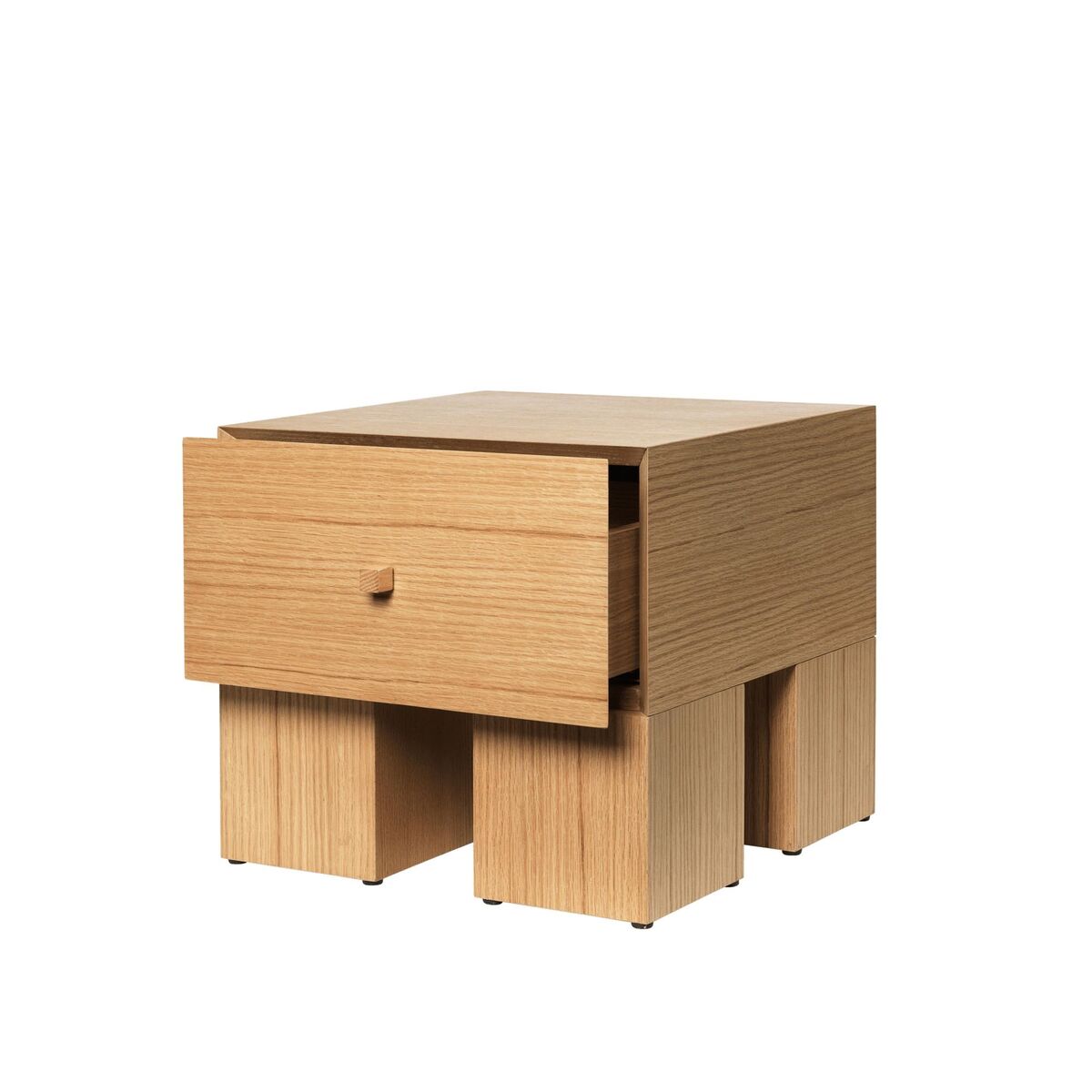 Kuben Bedside Table 1x1 Natural Oak