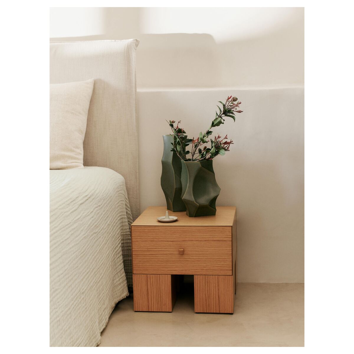 Kuben Bedside Table 1x1 Natural Oak
