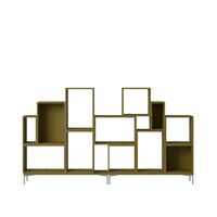 Stacked Bookcase Configuration 3 Brun-Grön