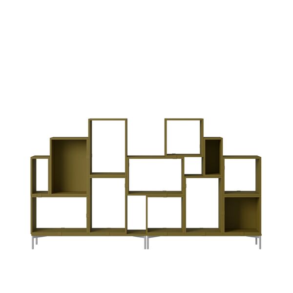 Estantería Apilable , Configuración 3, Marrón y Verde