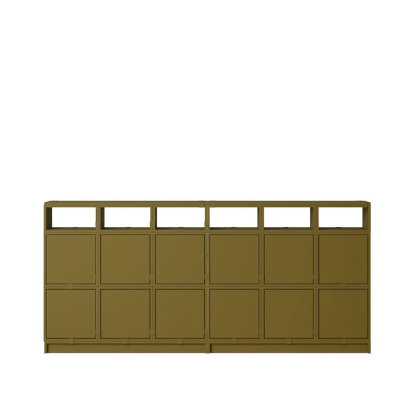 Estantería Apilable , Configuración 1, Marrón y Verde