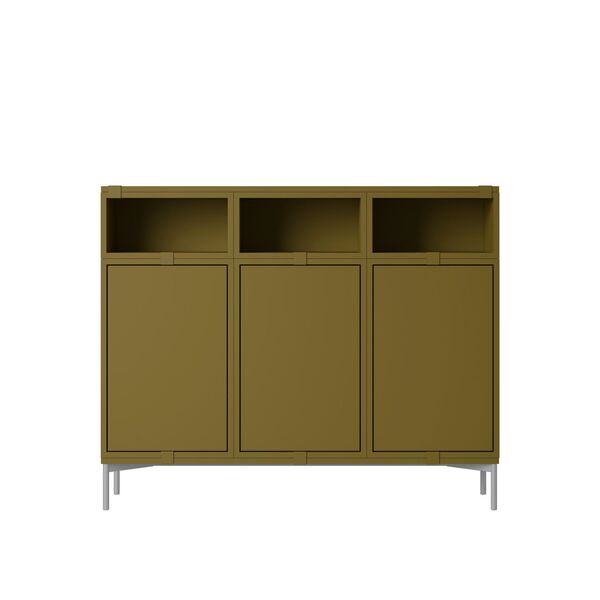 Estantería Apilable , Configuración 3, Marrón y Verde