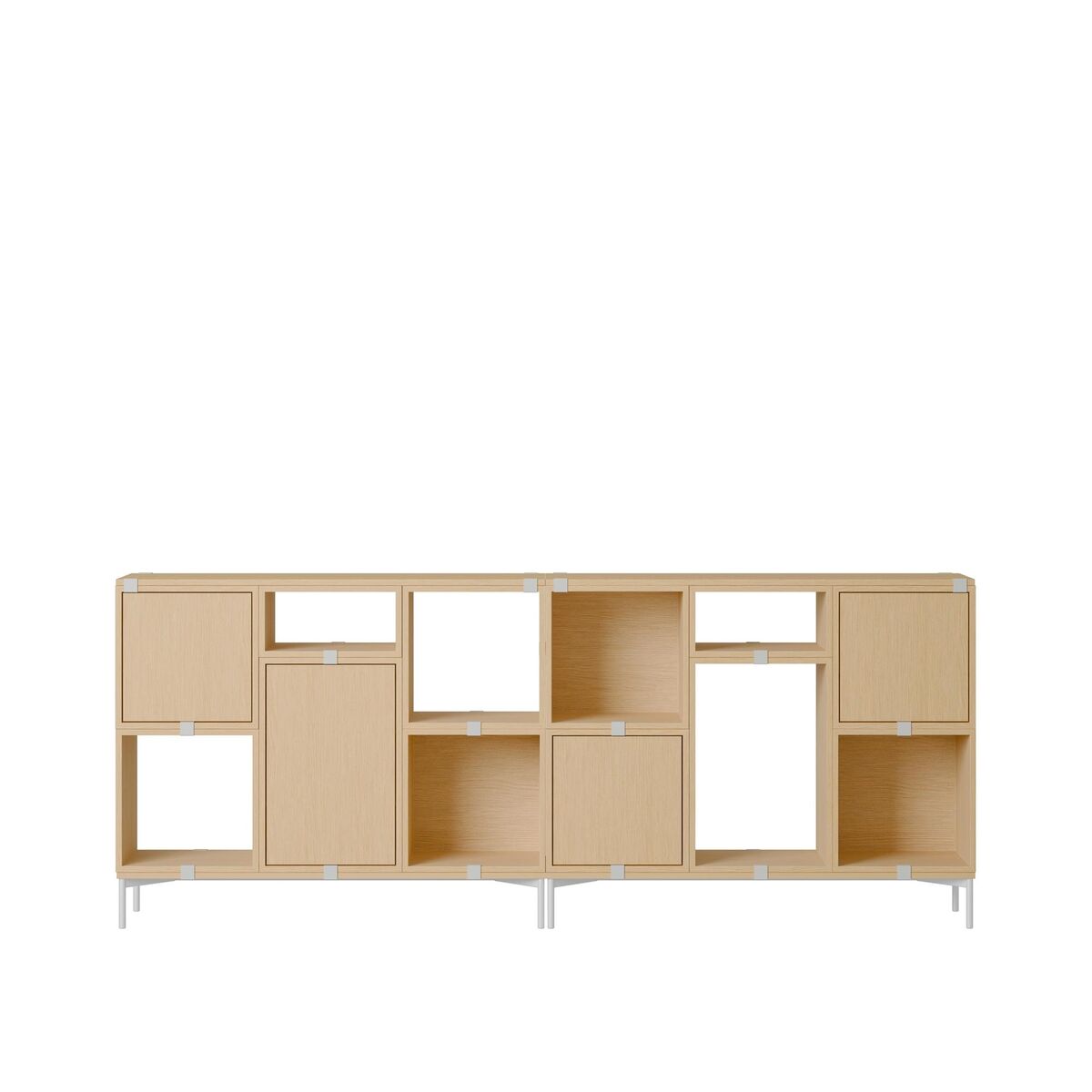 Stacked Office Shelving Configuration 3 Oak
