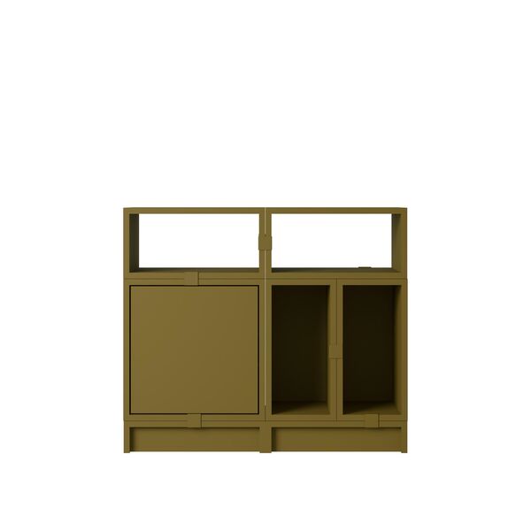 Estantería de Oficina Apilable , Configuración 5, Marrón y Verde