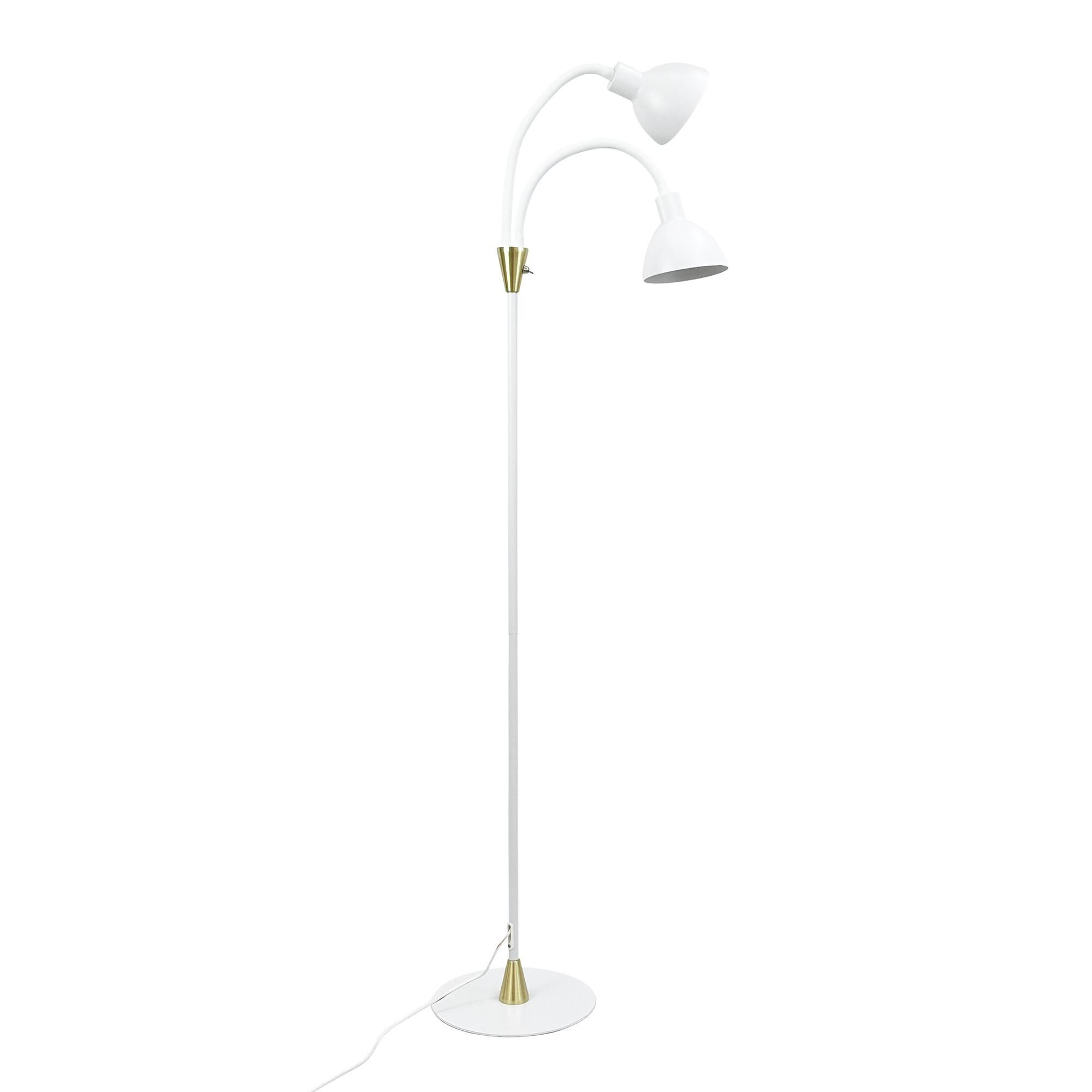 Lilje Gulvlampe Hvit/ Messing