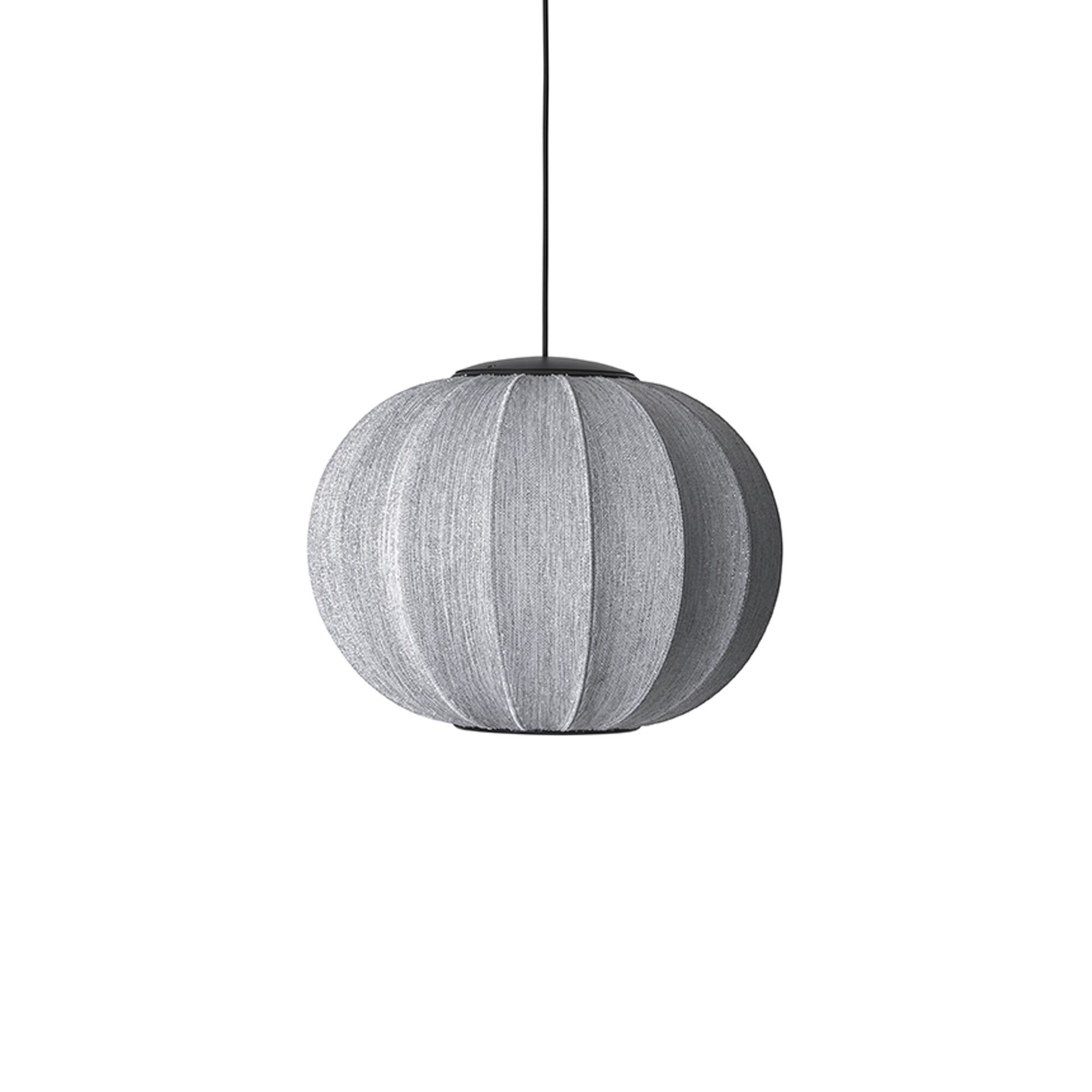 Suspension Rond Tricoté à La avec LED Argent Pailletée Ø45 cm