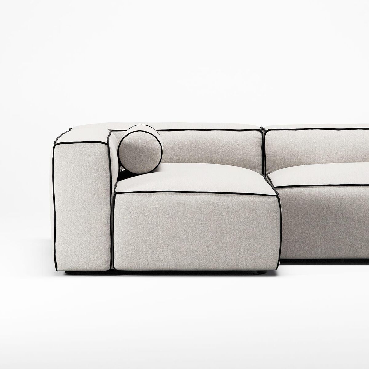 Grand Hue 3-Seater Sofa Divan Left Steam/ White/ Graphite Grey
