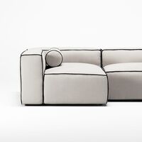 Grand Hue 3-Seater Sofa Divan Left Steam/ White/ Graphite Grey