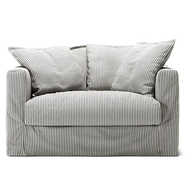 Le Grand Air Loveseat Armchair Ash Stripe/Linen