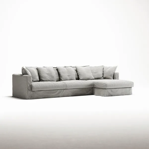 Le Grand Air 3-Seater Sofa Left Facing Ash Stripe/Linen