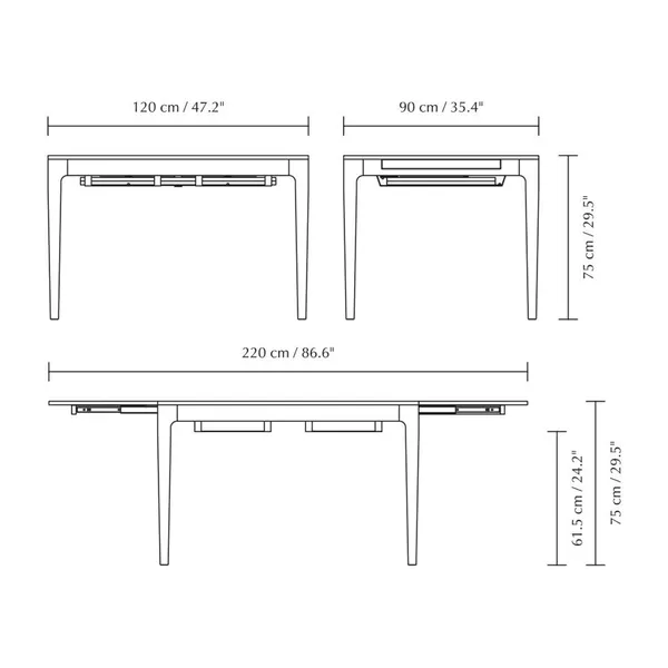 Heart'n'Soul Dining Table L120 Oak/Cloud Grey
