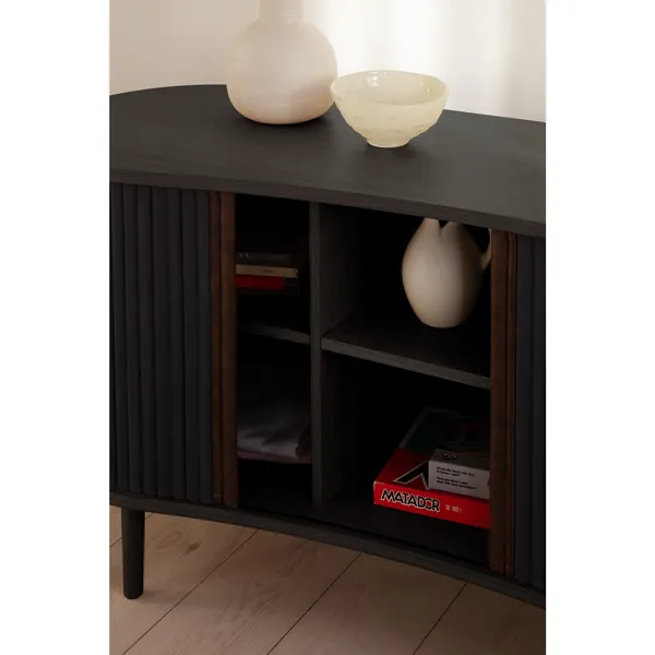 Audacious Sideboard Black Oak/Sterling