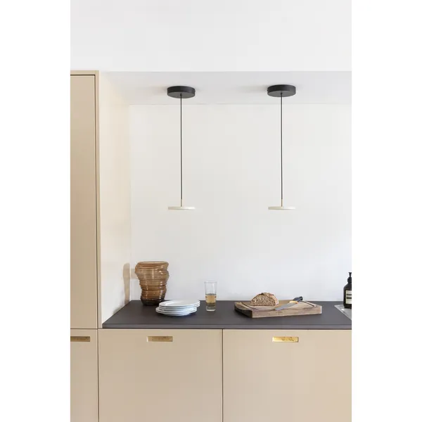 Asteria Micro Pendel Pearl White/Stål Top