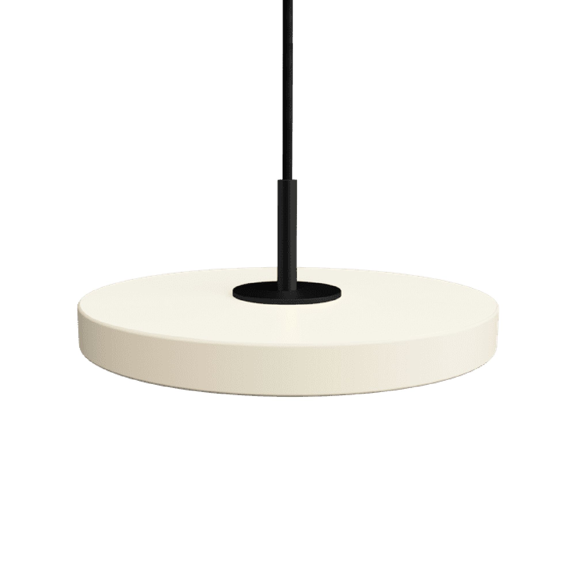 Asteria Micro Taklampe Med Dimmer Perlehvit/ Sort Topp