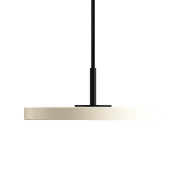 Asteria Micro Pendel Med Lysdæmper Pearl White/Sort Top
