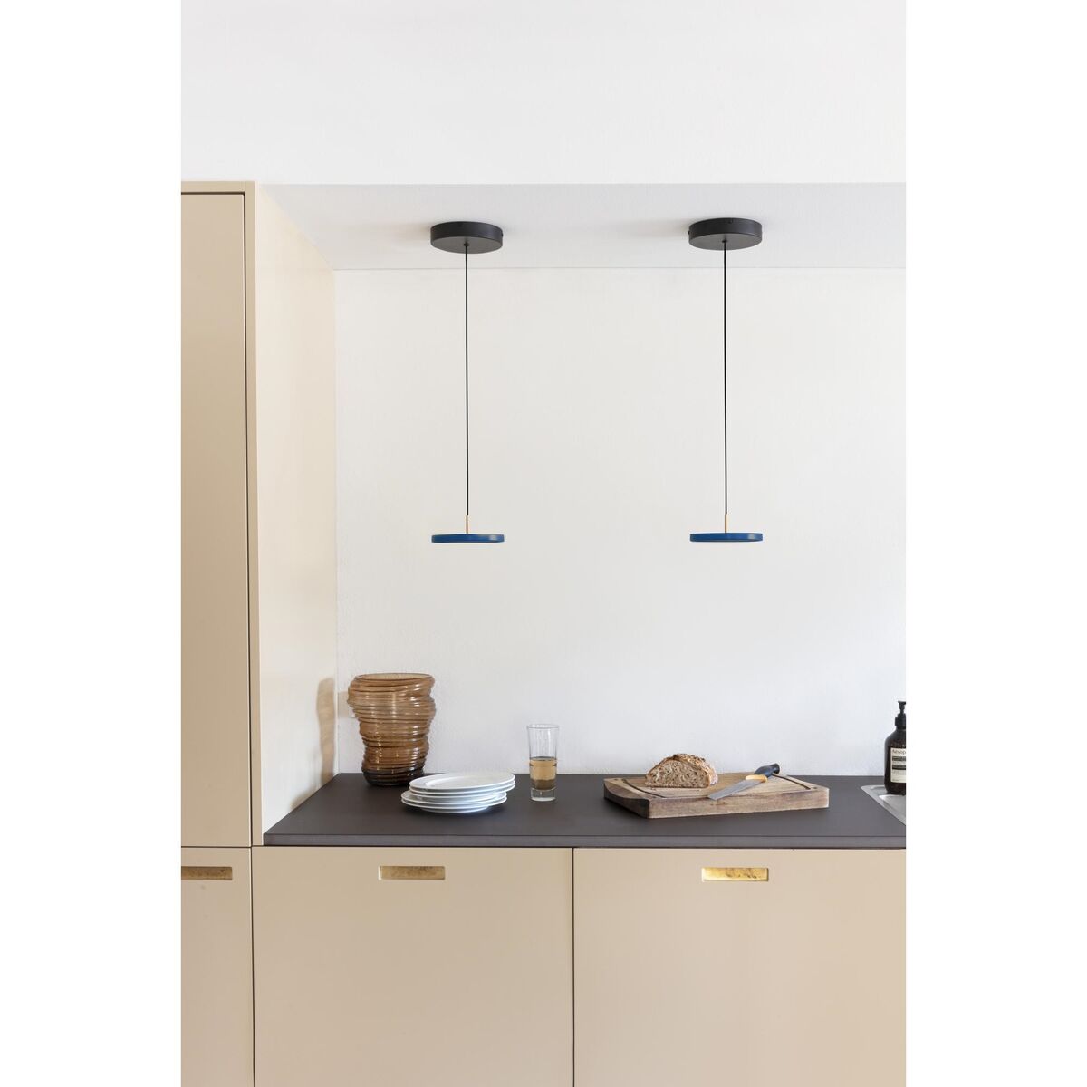 Asteria Micro Pendant With Dimmer Petroleum Blue/ Black Top