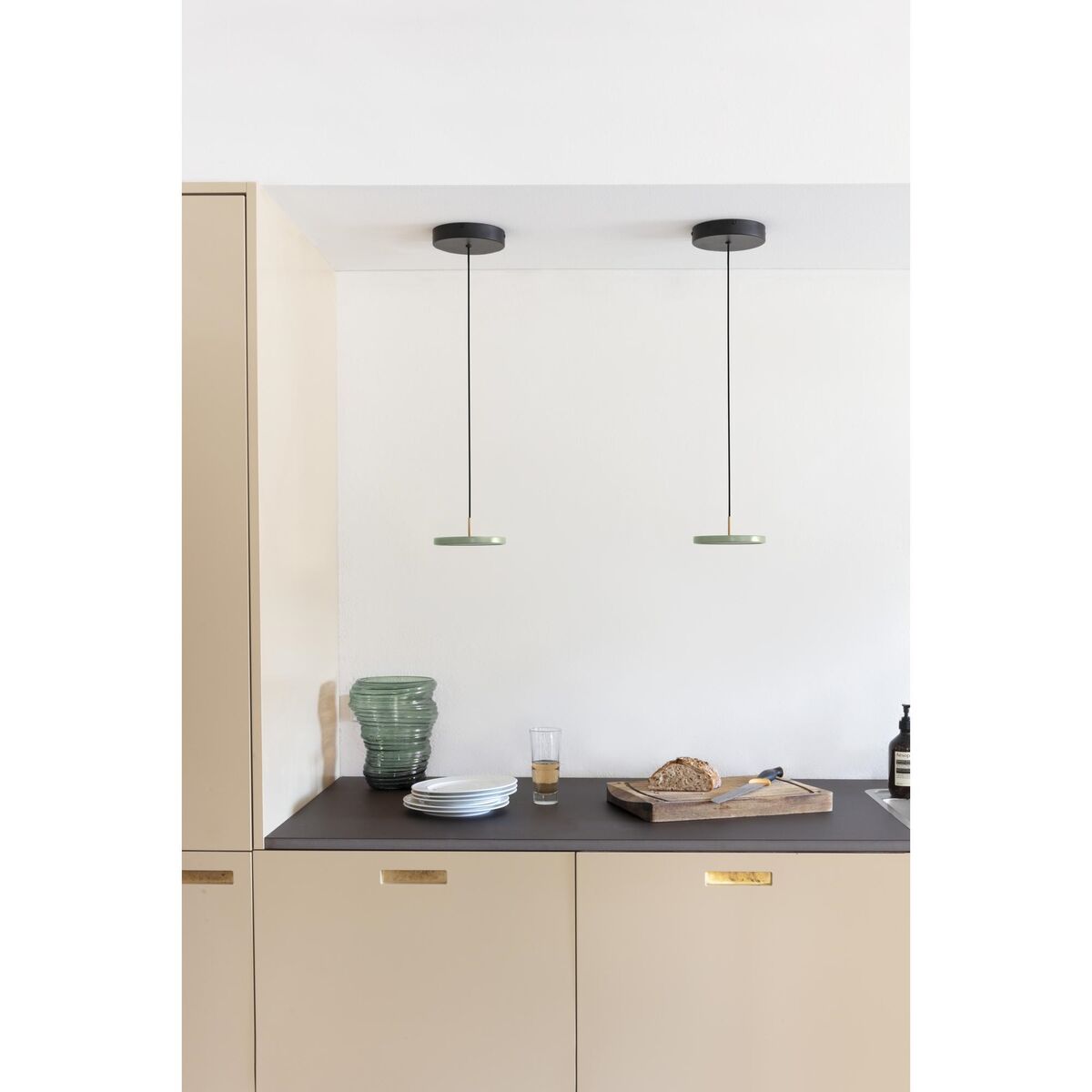 Asteria Micro Pendant With Dimmer Shade Olive/ Black Top