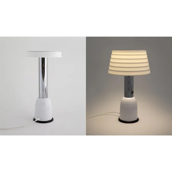 PL3 Table Lamp with Dual Functionality White/ Chrome