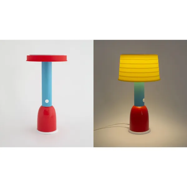 PL3 Table Lamp with Dual Functionality Yellow/ Red