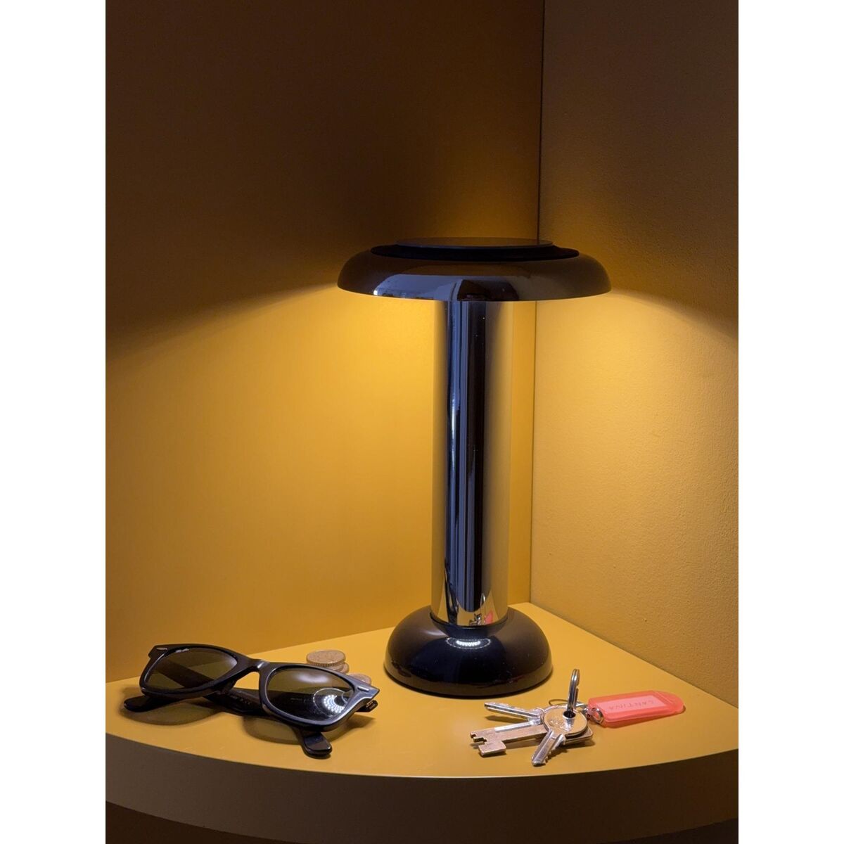PL6 Table Lamp with Dual Functionality Chrome