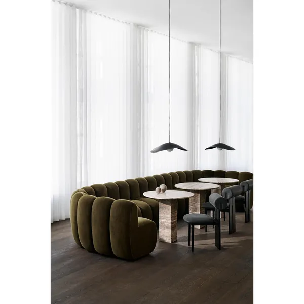 Soho Dining Table Ø80 Silver Travertine
