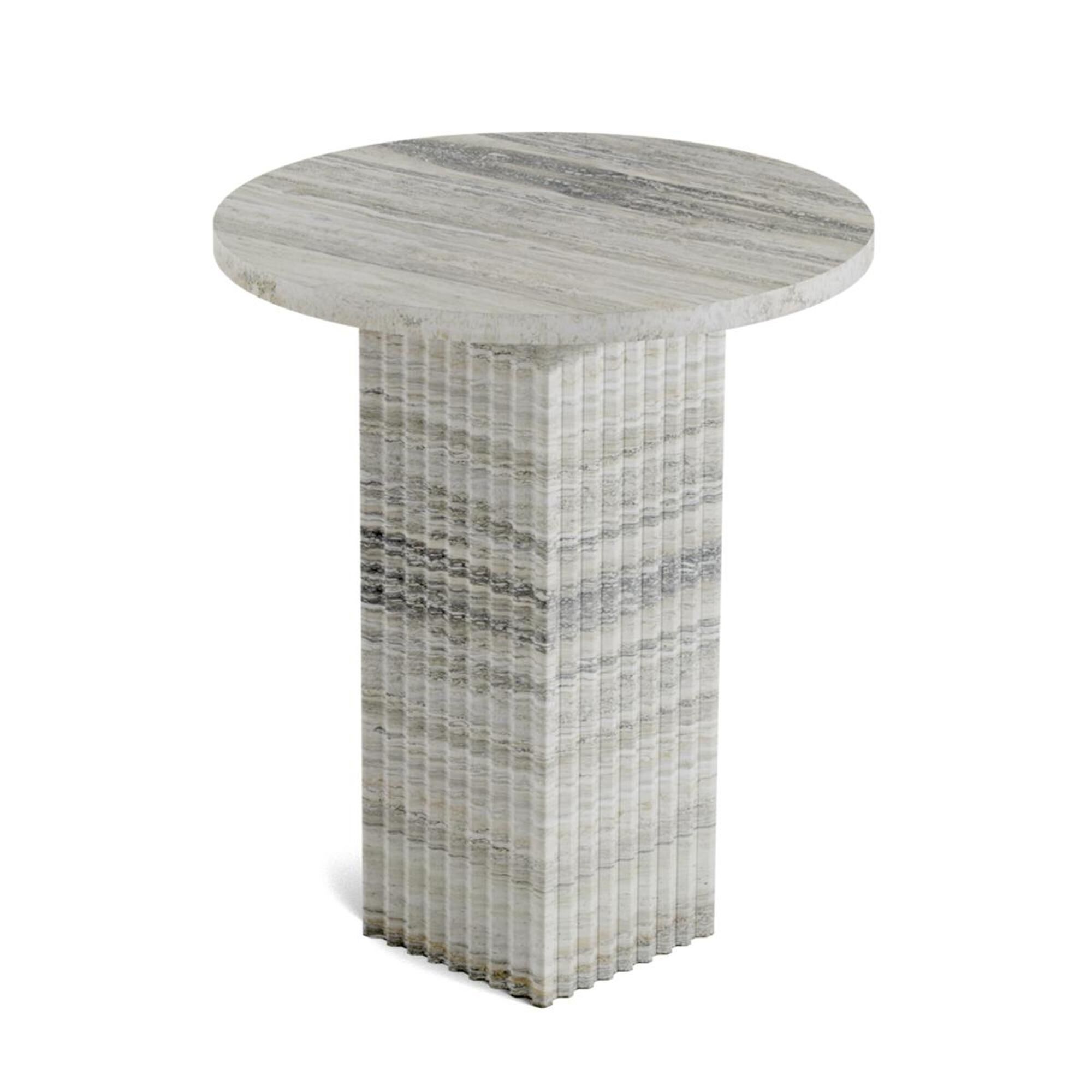 Soho Sidebord Sølv Travertin