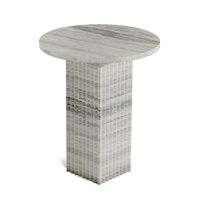 Soho Side Table Silver Travertine