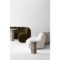 Soho Side Table Silver Travertine