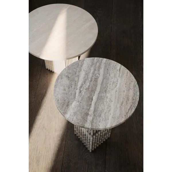 Soho Side Table Silver Travertine