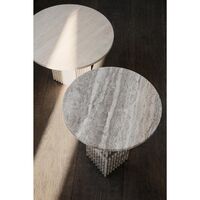 Soho Side Table Silver Travertine