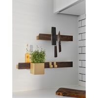 Flex Magnet Shelf 60 Dark Oak/ Brass