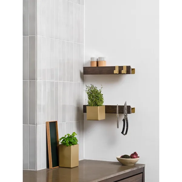 Flex Magnet Shelf 60 Dark Oak/ Brass