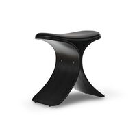 Luno Hocker Schwarz Eiche/Leder