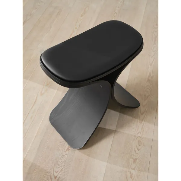 Luno Stool Black Oak/Leather