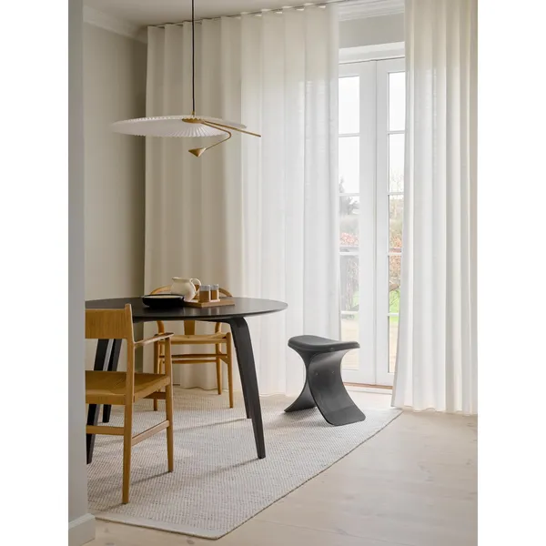 Luno Stool Black Oak/Leather