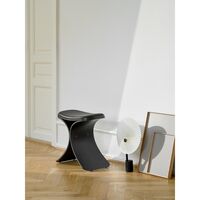 Luno Hocker Schwarz Eiche/Leder