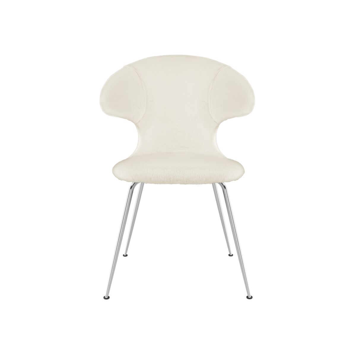 Time Flies Dining Chair Teddy White/ Chrome
