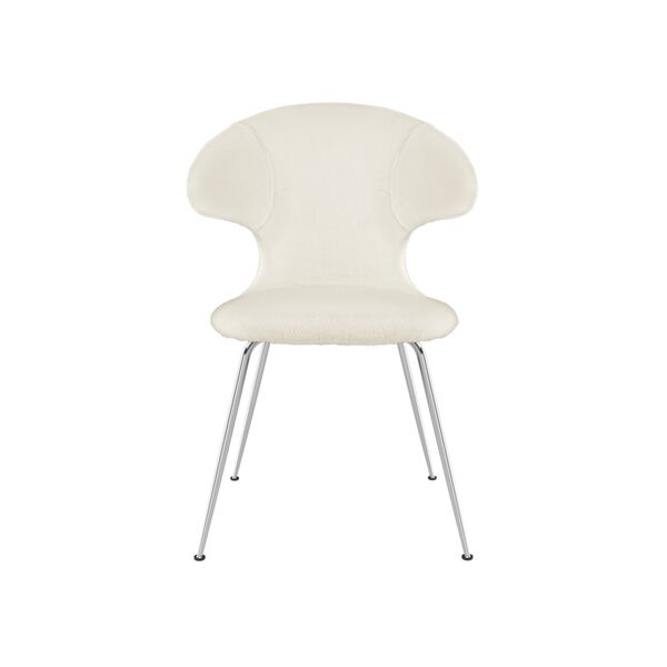 Chaise de Salle à Manger Time Flies Teddy Blanc/ Chrome