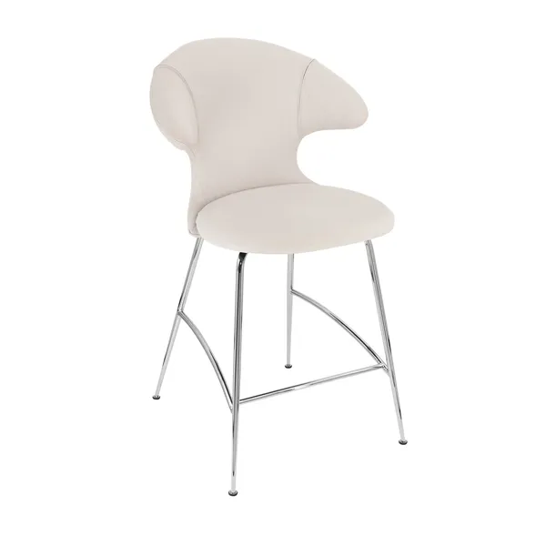 Time Flies Counter Bar Stool White Sands/ Chrome