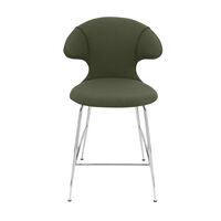Time Flies Counter Bar Stool Racing Green/ Chrome