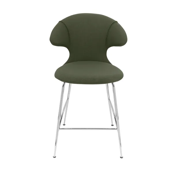 Time Flies Counter Bar Stool Racing Green/ Chrome